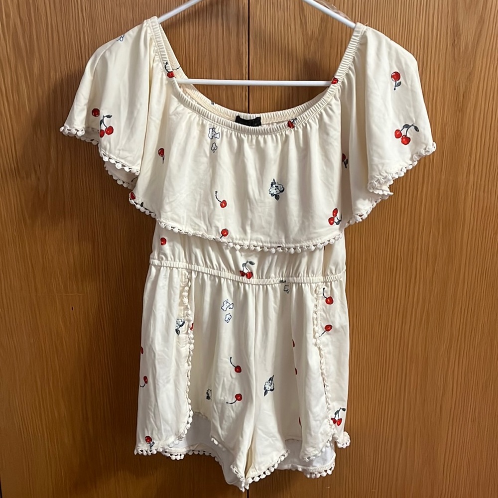Cherry Cold Shoulder Romper